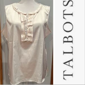 Gorgeous! Talbots sleeveless button and ruffle blouse size L